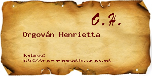 Orgován Henrietta névjegykártya