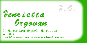 henrietta orgovan business card